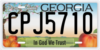 GA license plate CPJ5710
