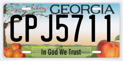 GA license plate CPJ5711