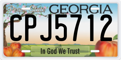 GA license plate CPJ5712