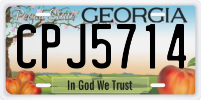 GA license plate CPJ5714