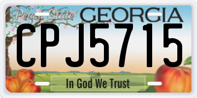 GA license plate CPJ5715
