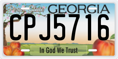 GA license plate CPJ5716