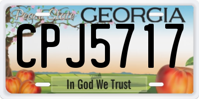 GA license plate CPJ5717