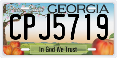 GA license plate CPJ5719