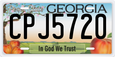 GA license plate CPJ5720