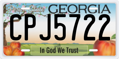 GA license plate CPJ5722