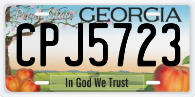 GA license plate CPJ5723