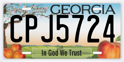 GA license plate CPJ5724