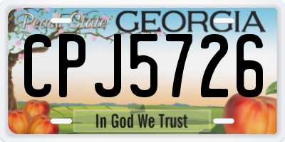 GA license plate CPJ5726