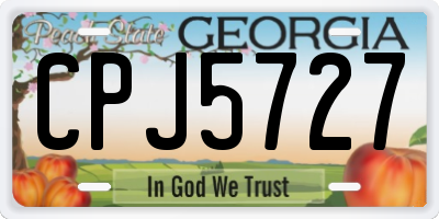 GA license plate CPJ5727
