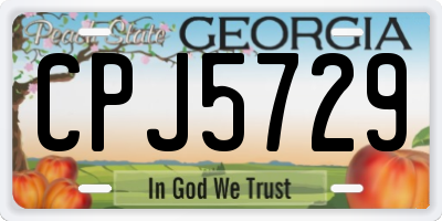 GA license plate CPJ5729