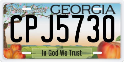 GA license plate CPJ5730