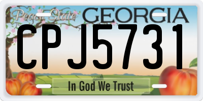 GA license plate CPJ5731