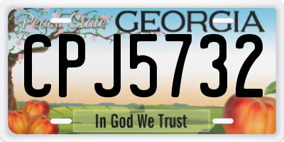 GA license plate CPJ5732