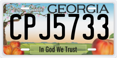 GA license plate CPJ5733