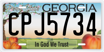 GA license plate CPJ5734