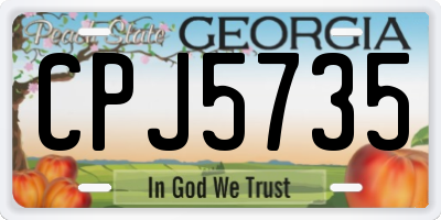 GA license plate CPJ5735