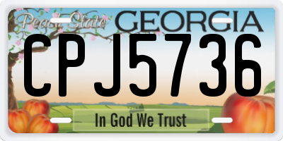 GA license plate CPJ5736