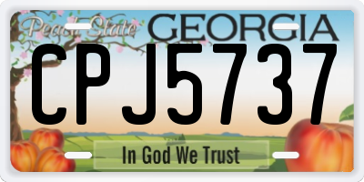GA license plate CPJ5737