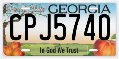 GA license plate CPJ5740