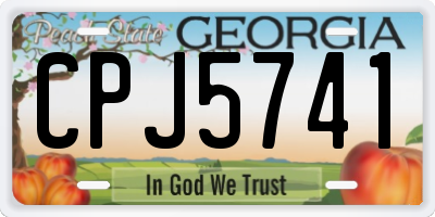 GA license plate CPJ5741
