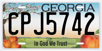 GA license plate CPJ5742