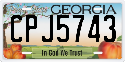 GA license plate CPJ5743