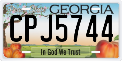 GA license plate CPJ5744