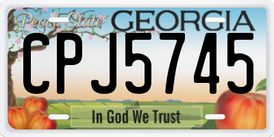 GA license plate CPJ5745