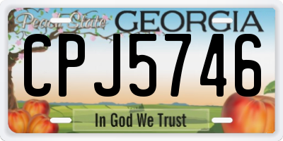GA license plate CPJ5746