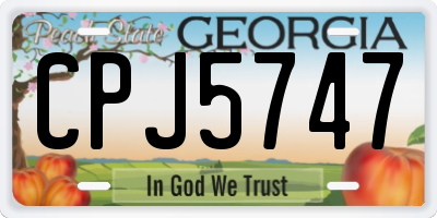 GA license plate CPJ5747
