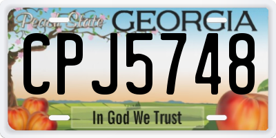 GA license plate CPJ5748