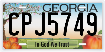 GA license plate CPJ5749