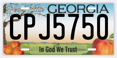 GA license plate CPJ5750