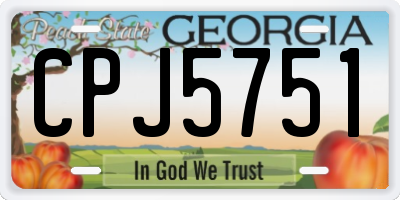 GA license plate CPJ5751