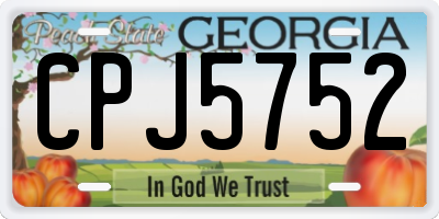 GA license plate CPJ5752