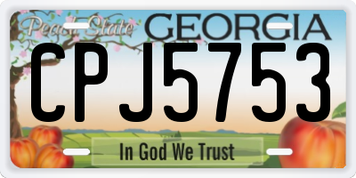 GA license plate CPJ5753