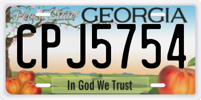 GA license plate CPJ5754