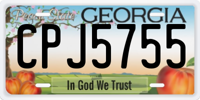 GA license plate CPJ5755