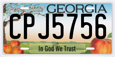 GA license plate CPJ5756