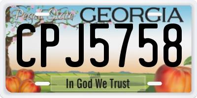 GA license plate CPJ5758