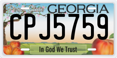 GA license plate CPJ5759