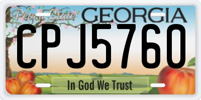 GA license plate CPJ5760