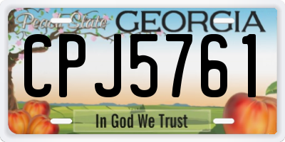 GA license plate CPJ5761