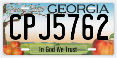 GA license plate CPJ5762