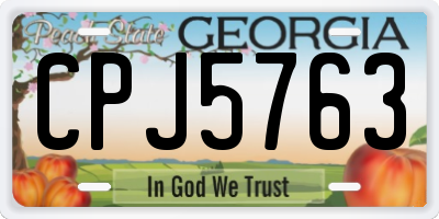 GA license plate CPJ5763