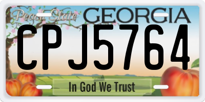 GA license plate CPJ5764