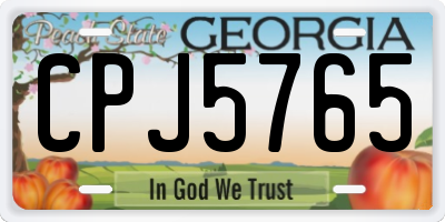 GA license plate CPJ5765