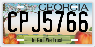 GA license plate CPJ5766