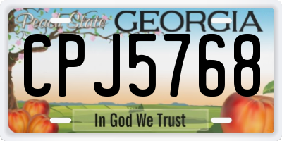 GA license plate CPJ5768